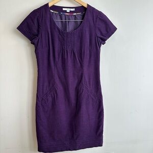 Boden Purple Corduroy Shift Dress Women’s size 4 100% Cotton